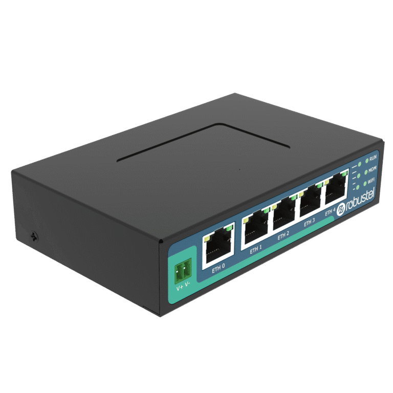 R2011 dual-SIM 4G/LTE industrial router with 5× LAN | Robustel