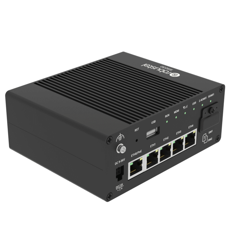 R5030 dual-SIM 5G industrial router with Wi-Fi 6 & GNSS | Robustel