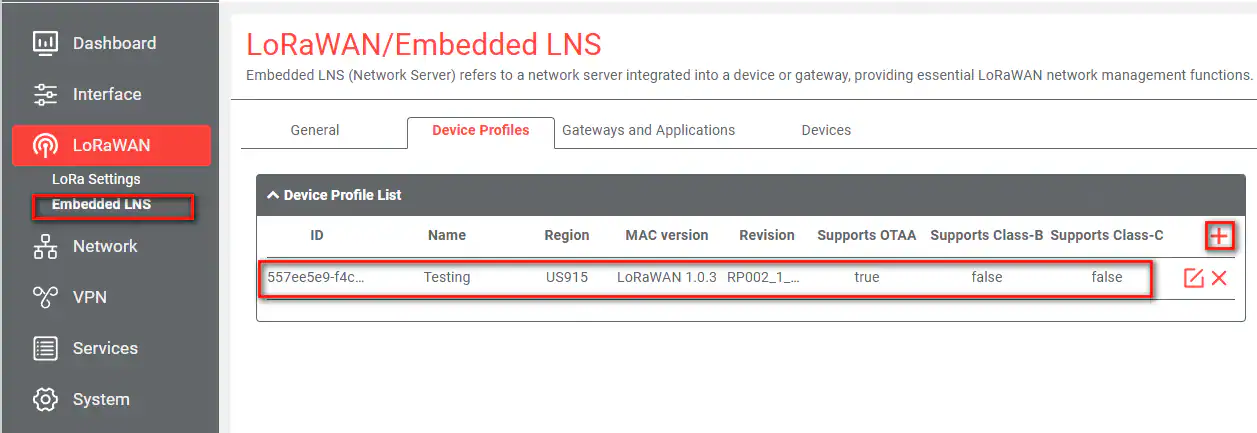 Image of creating device profile.