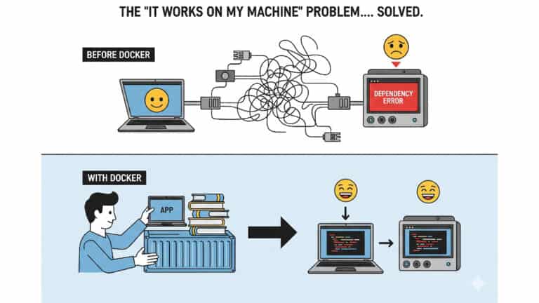 Image of docker solves dependency hell iot.