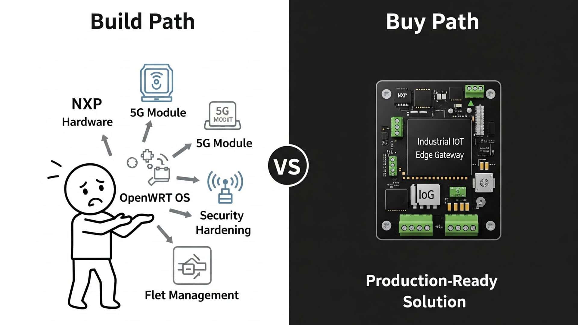 illustration of iot gateway build vs buy