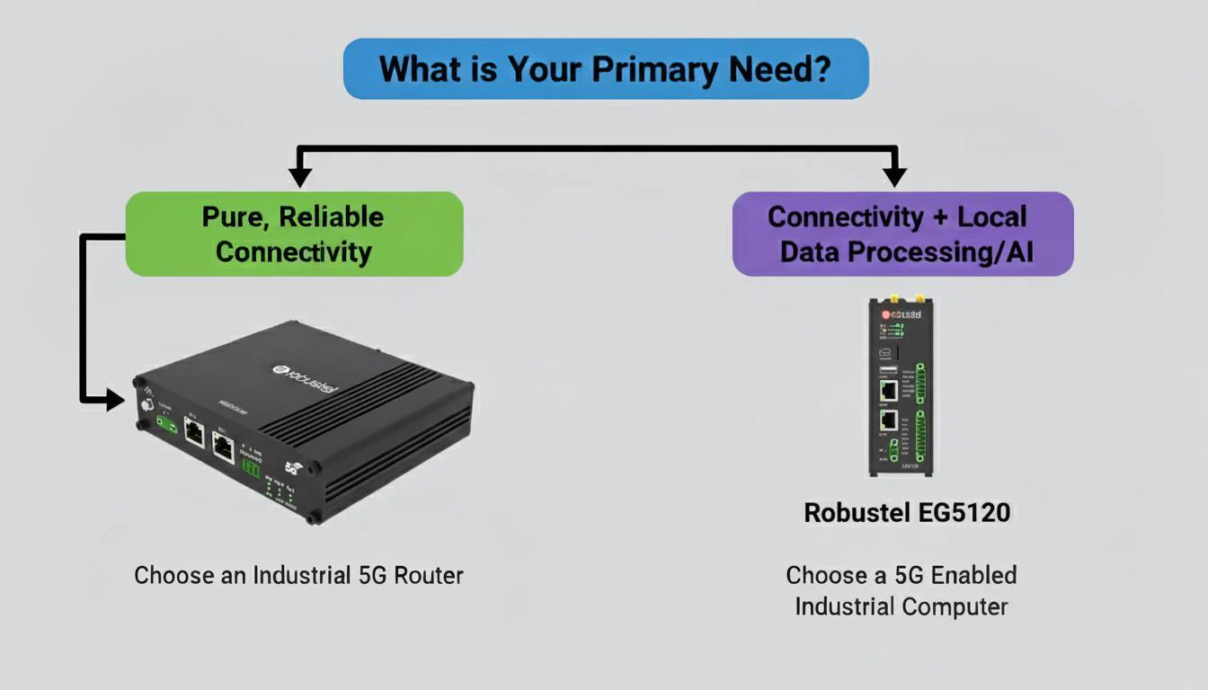 Illustration of choosig the right 5G router for your business.