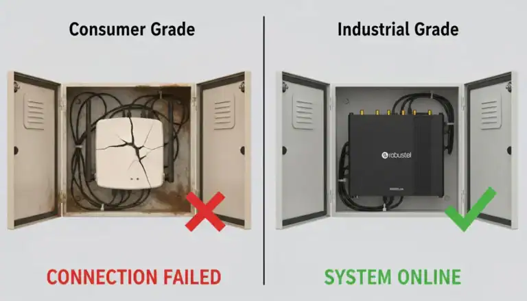 Illustration of industrial grade 5G router.