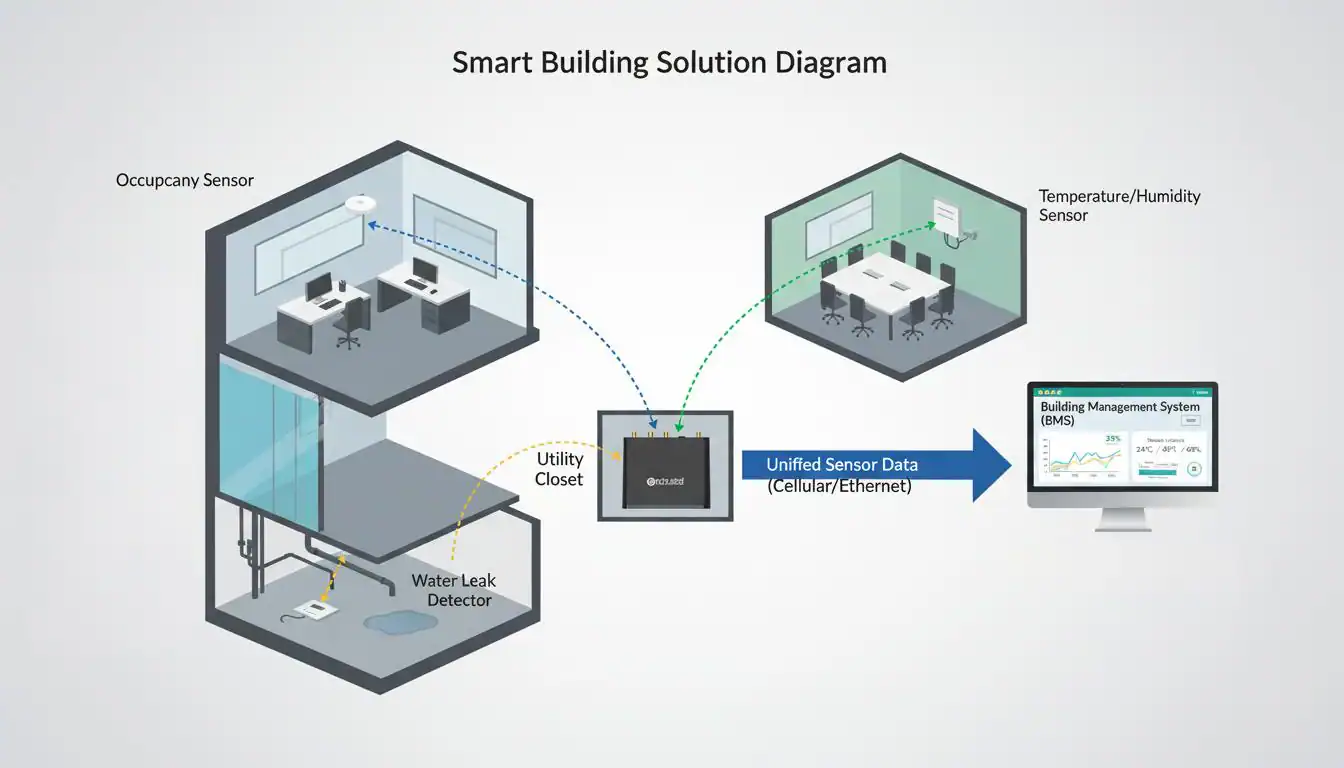 Image of smart buiding solution diagram.