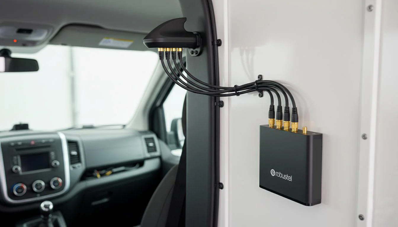 Illustration of robustel router at work.