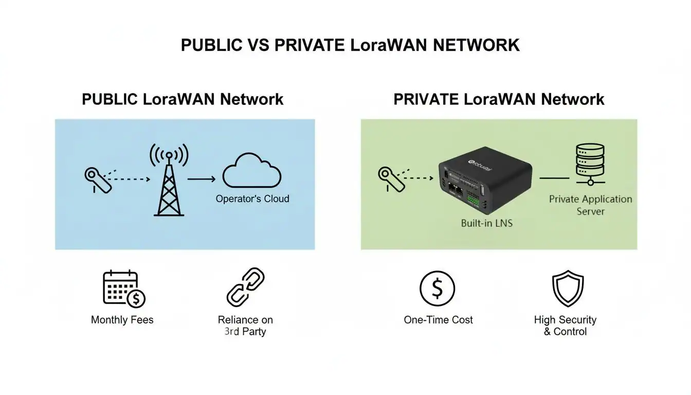 Illustration of public vs private network.