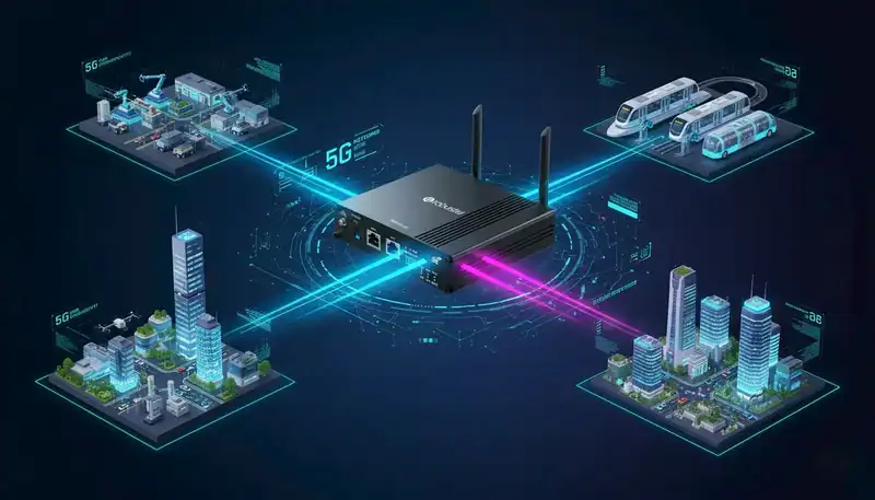 Image of industrial 5G router's advantages.