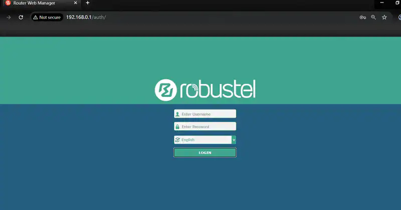 Image of Robustel web manager login page.