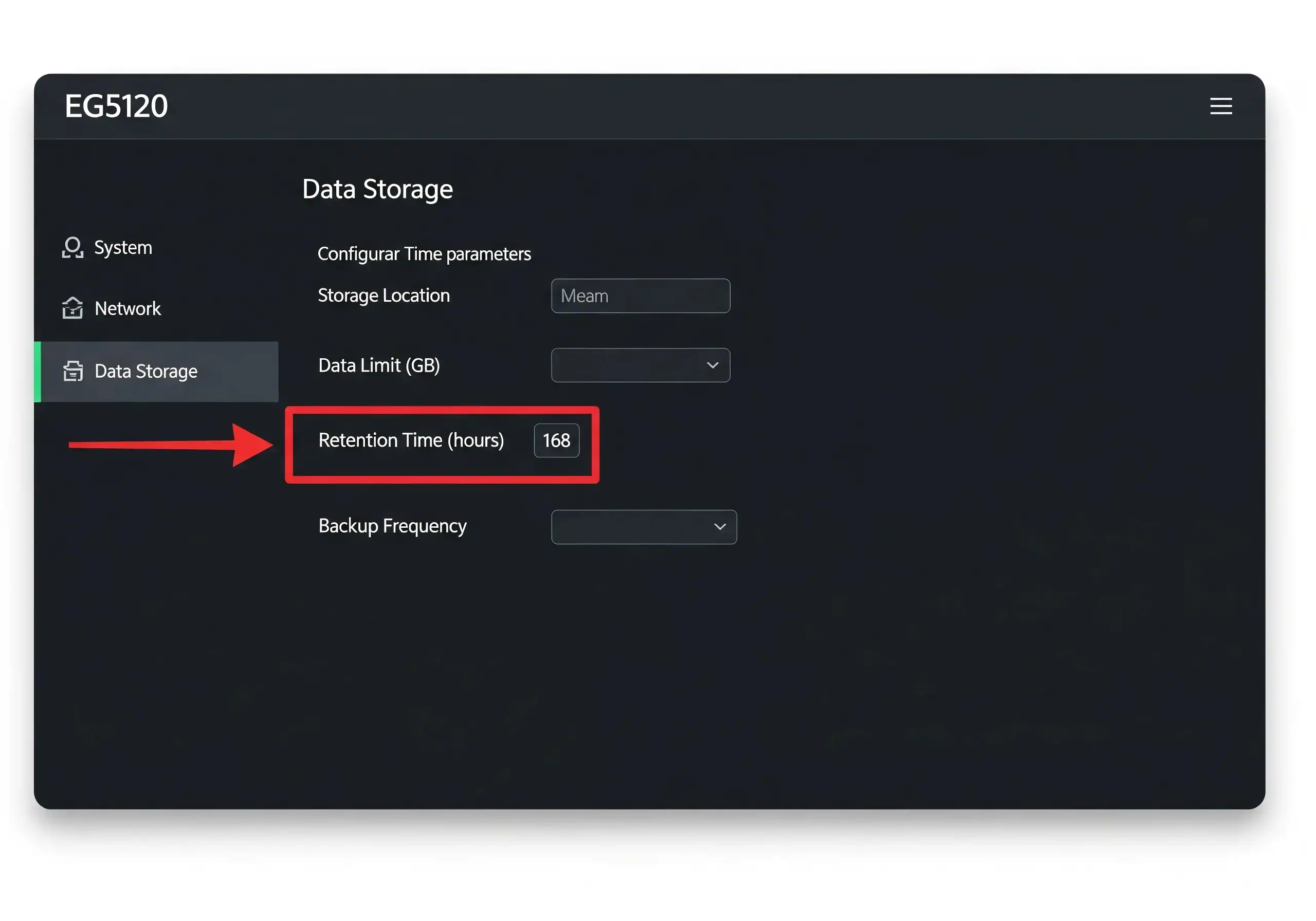 Image of Robustel EG5120's data storage.