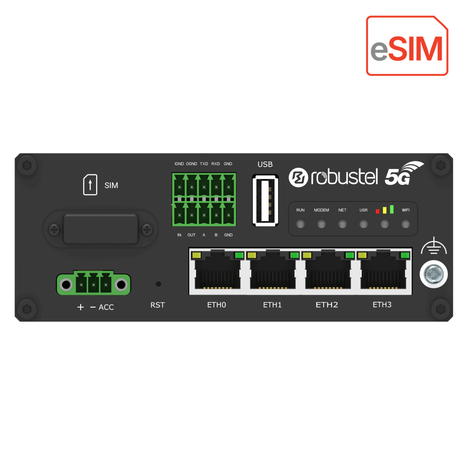 R5020e 5G eSIM/eUICC Industrial Router | Robustel