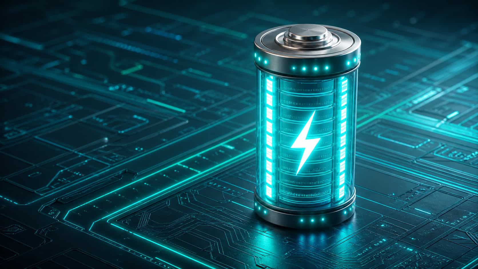 Battery energy storage system concept illustrating grid-scale energy storage and power management technology.